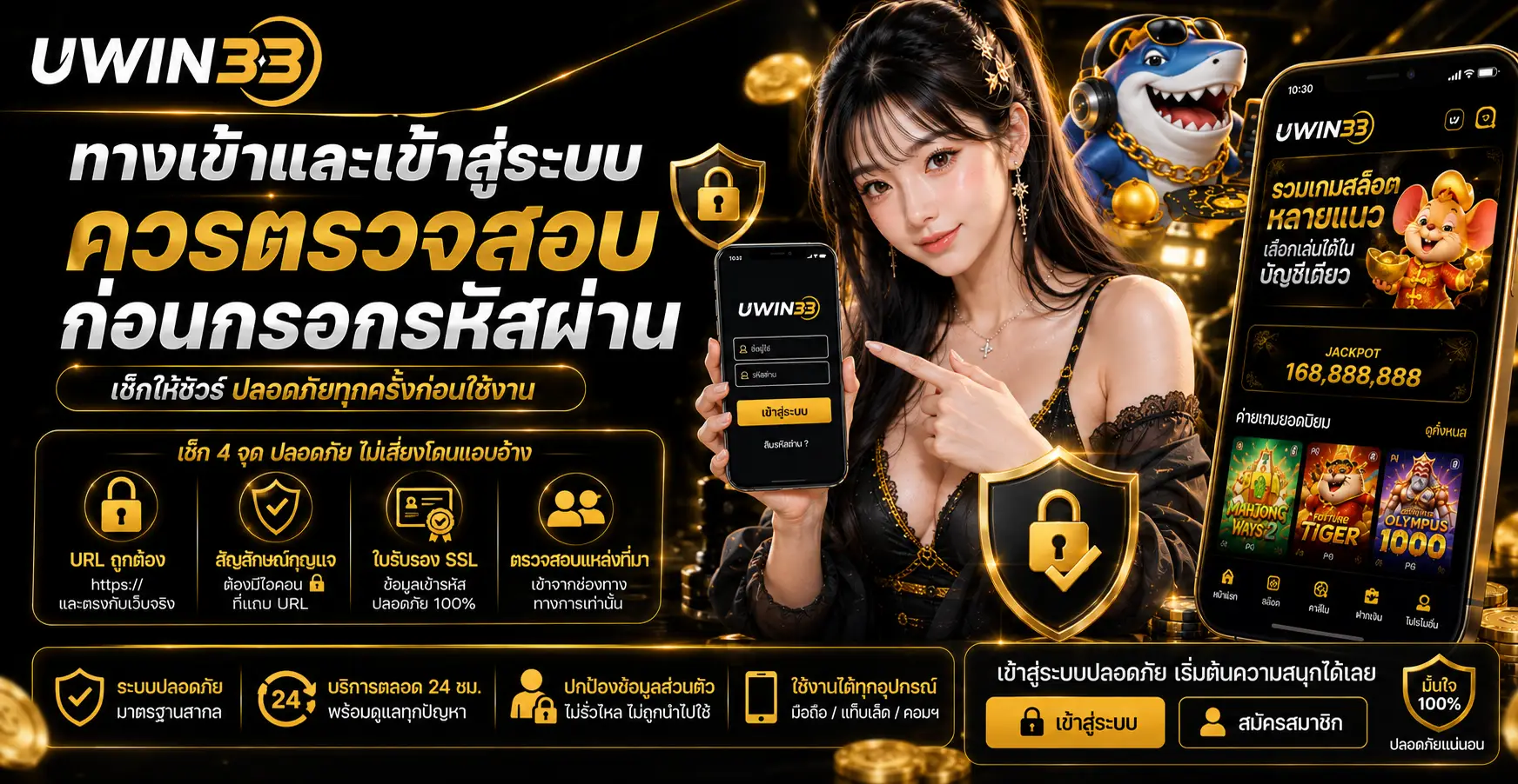 ทางเข้าและเข้าสู่ระบบ ควรตรวจสอบก่อนกรอกรหัสผ่าน
